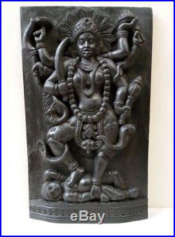 Vintage Kali Devi Hindu Temple Wall Panel Durga 3d panel sculpture Old Statue