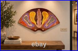 Vintage Kano Style Abstract Wood Relief Wall Sculpture Biomorphic 26x17