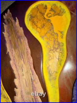Vintage Kano Style Abstract Wood Relief Wall Sculpture Biomorphic 26x17