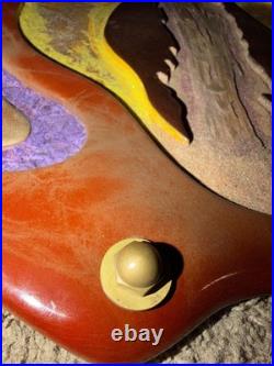 Vintage Kano Style Abstract Wood Relief Wall Sculpture Biomorphic 26x17