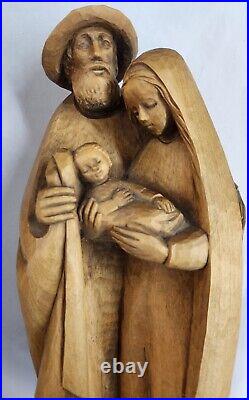 Vintage Karl Fuhrler Wood Carving Nativity Germany Folk Art