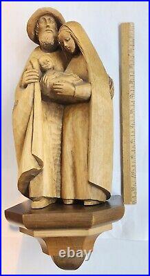 Vintage Karl Fuhrler Wood Carving Nativity Germany Folk Art