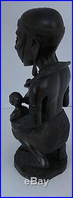Vintage Kenya Ebony wood carving, statue, sculpture, figure African folk art