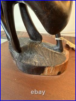 Vintage Kenyan Sculpture Ebony Wood 1968-1970 / 3 Feet Tall