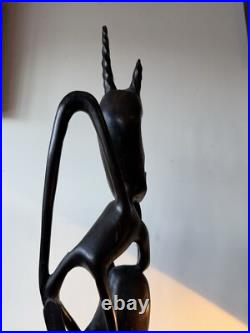 Vintage Kenyan Sculpture Ebony Wood 1968-1970 / 3 Feet Tall