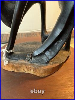 Vintage Kenyan Sculpture Ebony Wood 1968-1970 / 3 Feet Tall