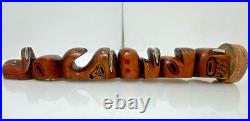 Vintage Kwakiutl First Nations Hand Carved Wood Totem Pole Sculpture Canada 13