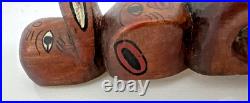 Vintage Kwakiutl First Nations Hand Carved Wood Totem Pole Sculpture Canada 13