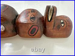 Vintage Kwakiutl First Nations Hand Carved Wood Totem Pole Sculpture Canada 13