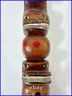 Vintage Kwakiutl First Nations Hand Carved Wood Totem Pole Sculpture Canada 13
