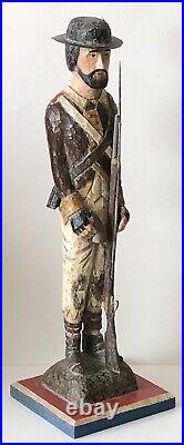 Vintage L Schifferl Hand Carved Wood Painted Folk Art Civil War Soldier Figure