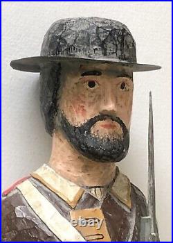 Vintage L Schifferl Hand Carved Wood Painted Folk Art Civil War Soldier Figure