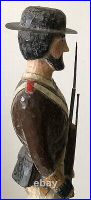 Vintage L Schifferl Hand Carved Wood Painted Folk Art Civil War Soldier Figure