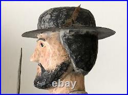 Vintage L Schifferl Hand Carved Wood Painted Folk Art Civil War Soldier Figure