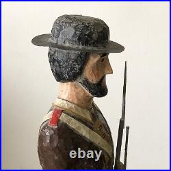 Vintage L Schifferl Hand Carved Wood Painted Folk Art Civil War Soldier Figure