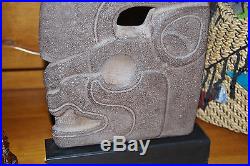 Vintage LARGE gray stone ALVA sculpture TOTEM reproduction 1981 Signed 13