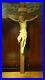 Vintage Large 43 Wood Carving Church Wall Crucifix Cross Jesus Christ Statue
