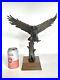 Vintage Large Bronze American Bald Eagle Sculpture On Stand Artist Signed