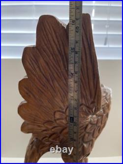 Vintage Large Carved Wood AMERICAN BALD EAGLE Statue Sculpture