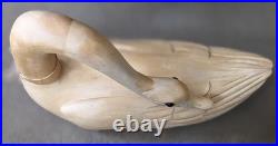 Vintage Large Carved Wood SWAN Statue Modern Scandi Style Sculpture