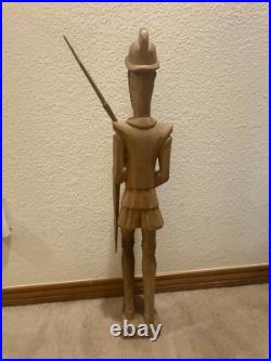 Vintage Large Don Quixote Wood Carved Sculpture MCM