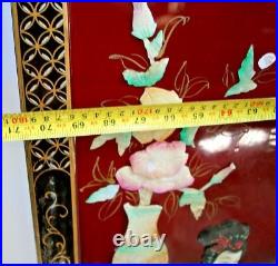 Vintage Large Folding Privacy Screen Room Divider Princess flower theme carving
