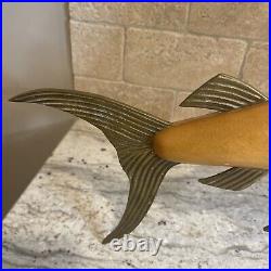 Vintage Large Frederick Cooper MCM Marlin/Sword Fish Sculpture Wood & Brass