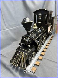 Vintage Large Handmade Wood Train Locomotive Art Sculpture Anniversary Gift WI