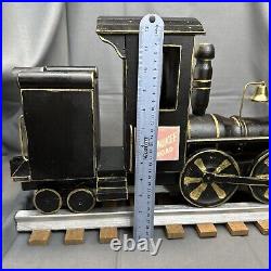 Vintage Large Handmade Wood Train Locomotive Art Sculpture Anniversary Gift WI