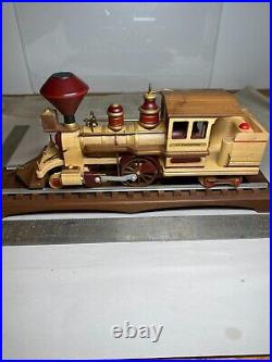 Vintage Large Handmade Wood Train Locomotive Art Sculpture By Gary Richmond 1995