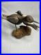Vintage Large Wood Carved Shorebirds Sculpture Display On Unique Driftwood Base