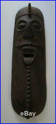 Vintage Large Wood Carving Mask Papua New Guinea Island Art Tiki New Zealand