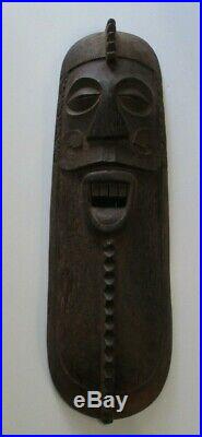 Vintage Large Wood Carving Mask Papua New Guinea Island Art Tiki New Zealand