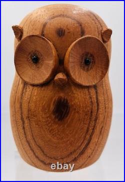 Vintage Laurids Lonborg Holzfigur Wood Sculpture Owl Danish Design Denmark