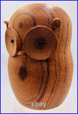 Vintage Laurids Lonborg Holzfigur Wood Sculpture Owl Danish Design Denmark