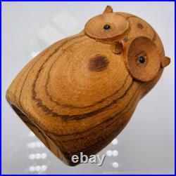 Vintage Laurids Lonborg Holzfigur Wood Sculpture Owl Danish Design Denmark