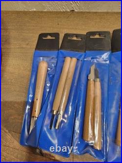 Vintage Lot KST Solingen Germany Wood Carving Set of 15 Chisel knives In Package