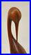 Vintage MCM Artisan carved wood Egret / Crane sculpture statue signed Scott 15