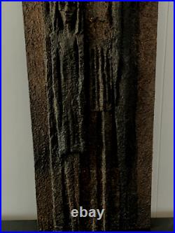 Vintage MCM Brutalist Styrofoam Wall Art 46x17 Figural Family Hanging Sculpture