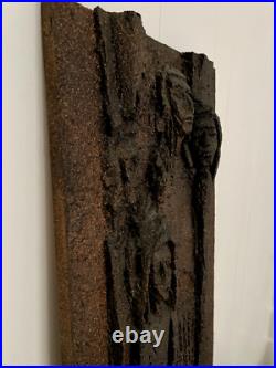 Vintage MCM Brutalist Styrofoam Wall Art 46x17 Figural Family Hanging Sculpture