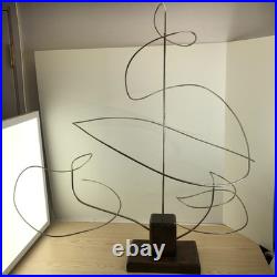 Vintage MCM Kinetic Wire Wood Sculpture 1960's Era Style No Artist Name Found