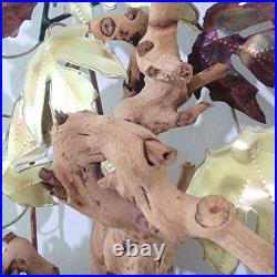 Vintage MCM Maple Leaf Wall Sculpture Metal Wood Jere-Style Sculpture 70s 65