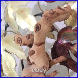 Vintage MCM Maple Leaf Wall Sculpture Metal Wood Jere-Style Sculpture 70s 65