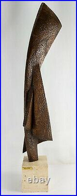 Vintage MCM Mid Century Modern Abstract Carved Wood Sculpture Betty Gilman