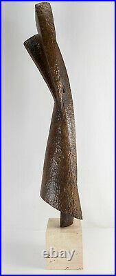 Vintage MCM Mid Century Modern Abstract Carved Wood Sculpture Betty Gilman