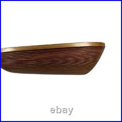 Vintage MCM Tapio Wirkkala Ribbed Birch Wood Asymmetrical Bowl Brown Organic