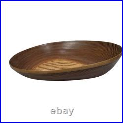 Vintage MCM Tapio Wirkkala Ribbed Birch Wood Asymmetrical Bowl Brown Organic