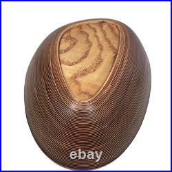 Vintage MCM Tapio Wirkkala Ribbed Birch Wood Asymmetrical Bowl Brown Organic