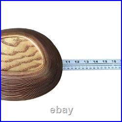 Vintage MCM Tapio Wirkkala Ribbed Birch Wood Asymmetrical Bowl Brown Organic
