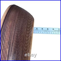 Vintage MCM Tapio Wirkkala Ribbed Birch Wood Asymmetrical Bowl Brown Organic